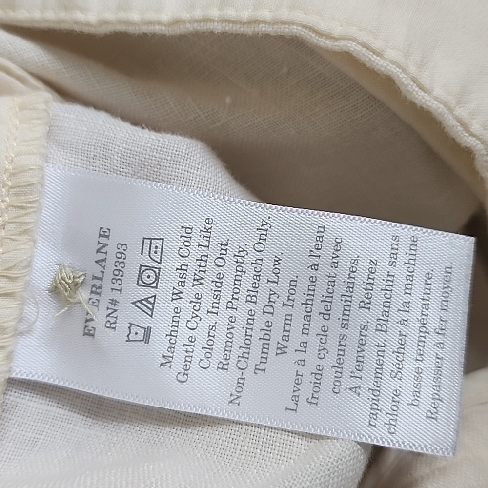 Everlane Linen Way High Wide Leg Pants in cream Size 10 - Picture 14 of 15